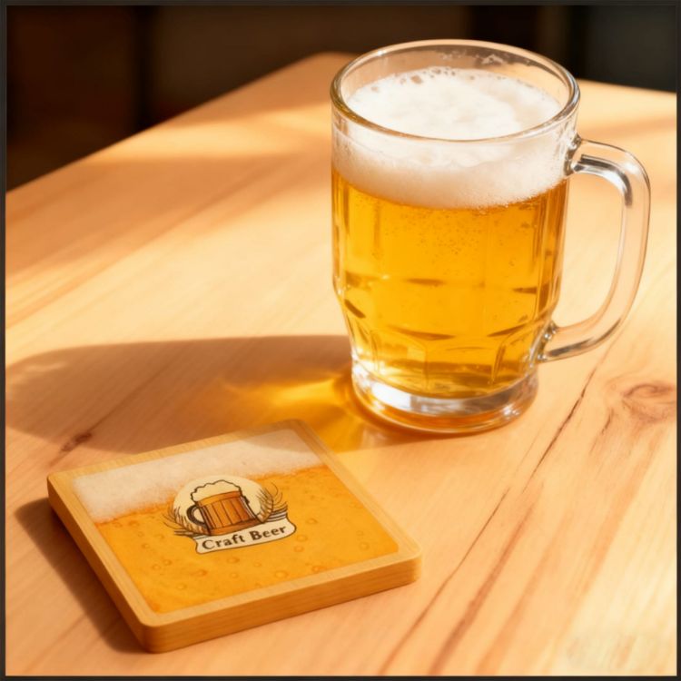 Picture of Square Bamboo Bottle Opener Coaster