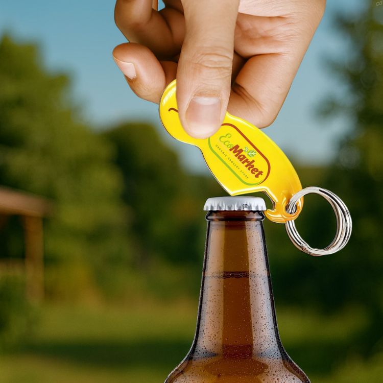 Picture of Custom Shape Trolley Coin Keyring Bottle Opener