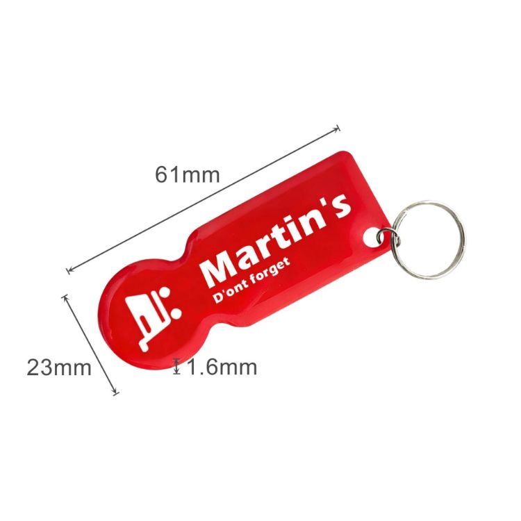 Picture of Custom Shape Trolley Coin Keyring