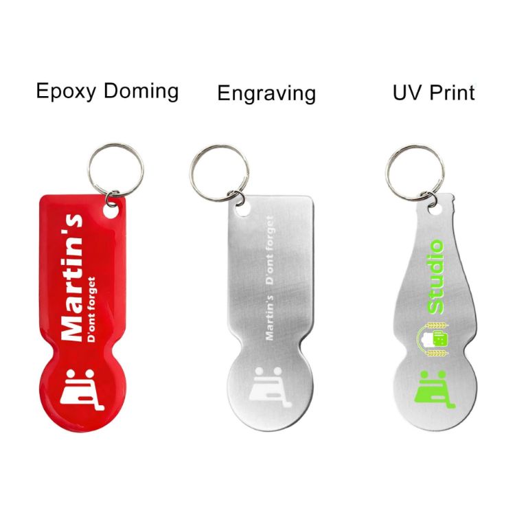 Picture of Custom Shape Trolley Coin Keyring