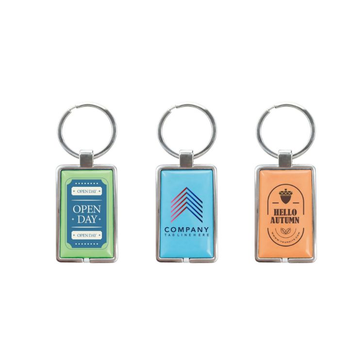 Picture of NFC Epoxy Square Tag with Metal Keyring