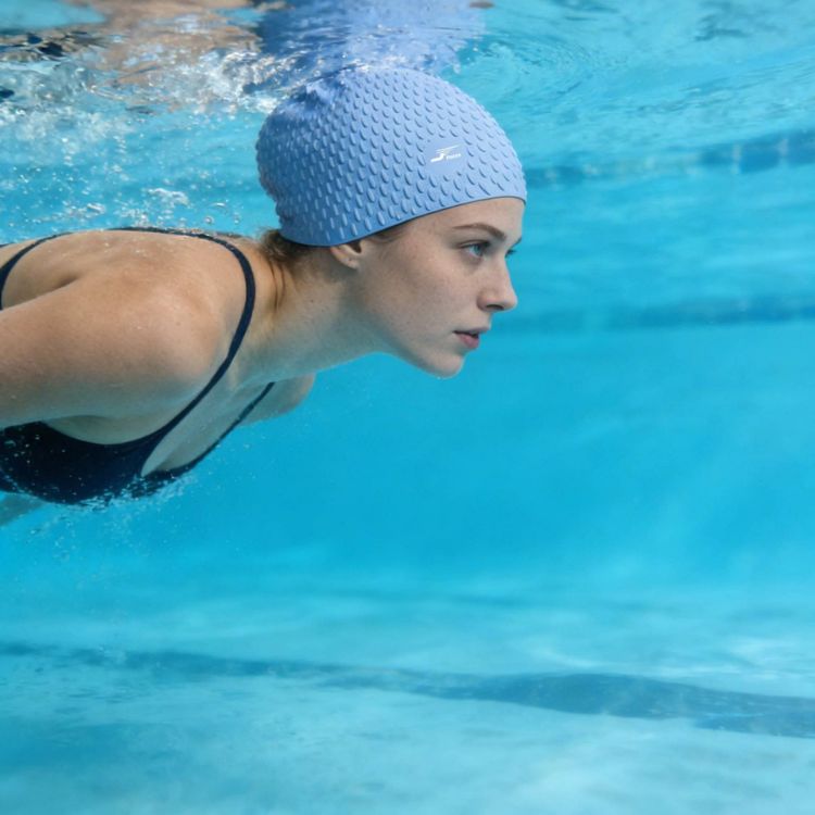 Picture of Premium Silicone Swimming Cap-Water Droplets