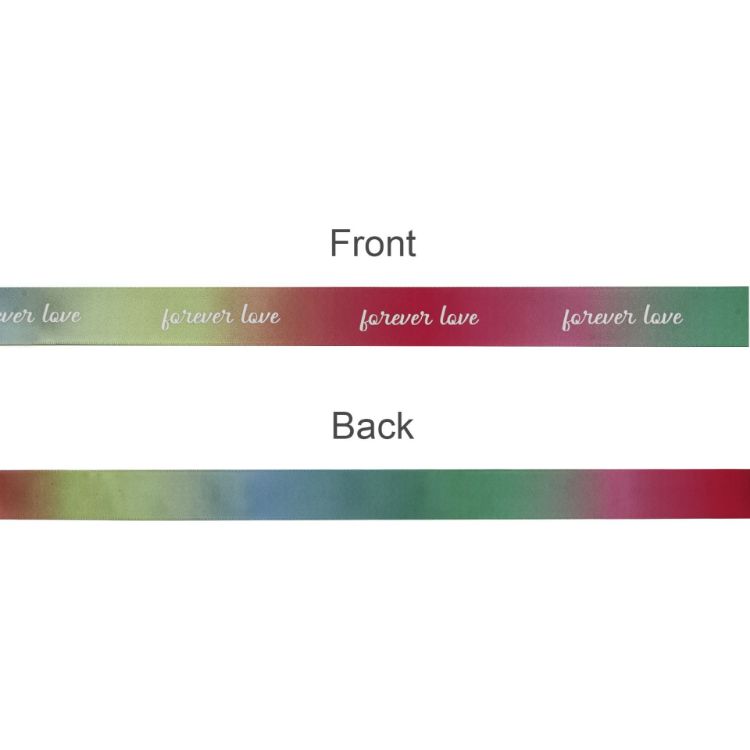 Picture of 19mm Rainbow Satin Polyester Ribbon