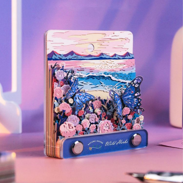 Picture of 3D Paper-Cut Sculpture Notepad with Hanging Loop