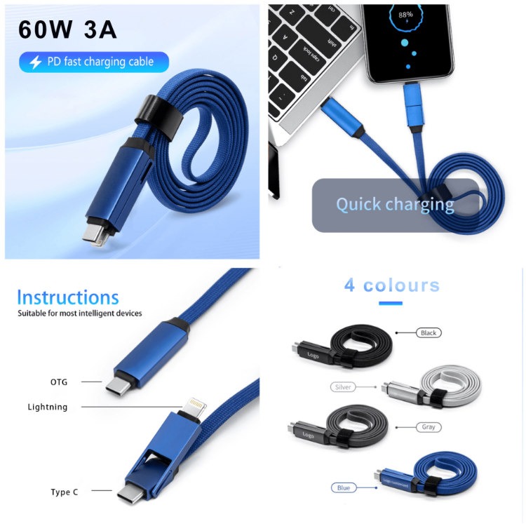 Picture of 60W Long 3-In-1 Charging Cable