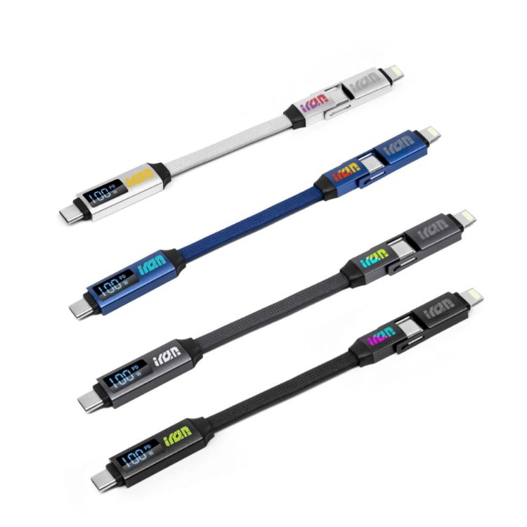 Picture of 100W 3-In-1 Aluminium Charging Cable with Digital Display