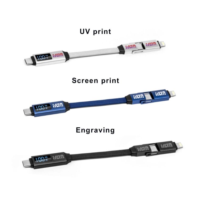 Picture of 100W 3-In-1 Aluminium Charging Cable with Digital Display