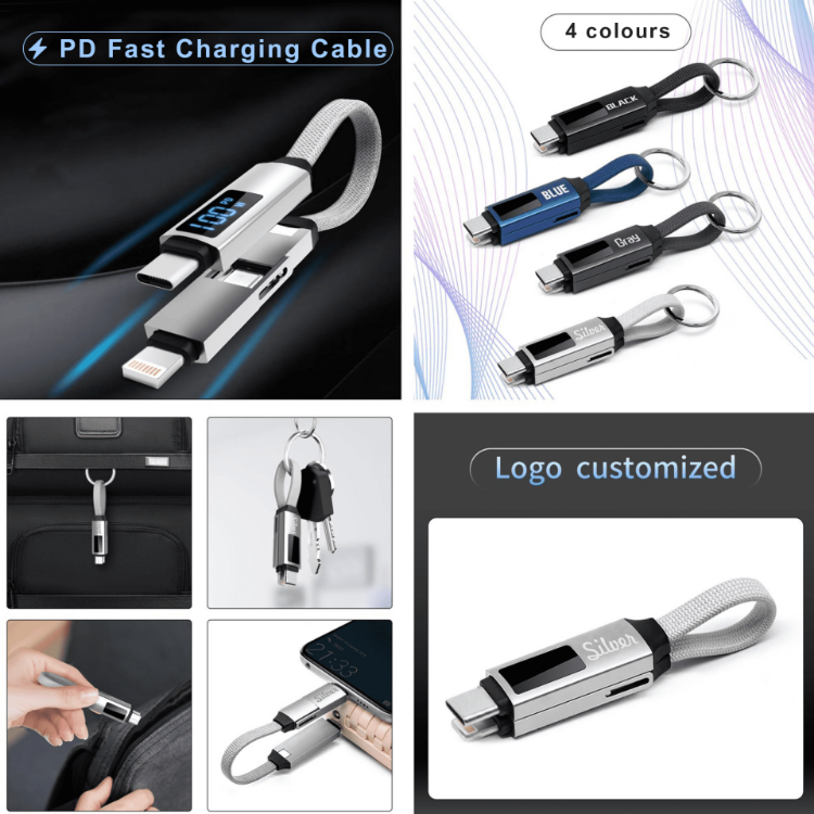 Picture of 100W 3-In-1 Aluminium Charging Cable with Digital Display