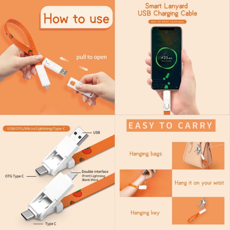 Picture of 60W 6-in-1 Charging Cable Strap