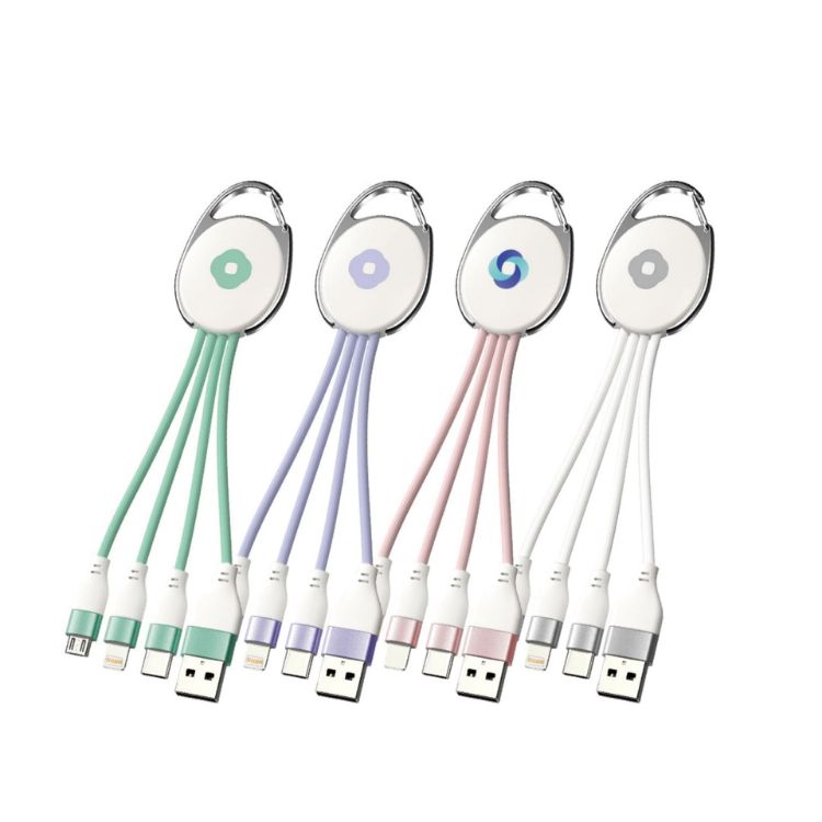 Picture of Macarons 3 in 1 Charging Cable with Keyring