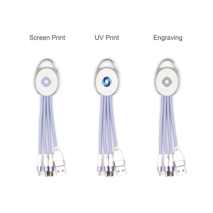 Picture of Macarons 3 in 1 Charging Cable with Keyring