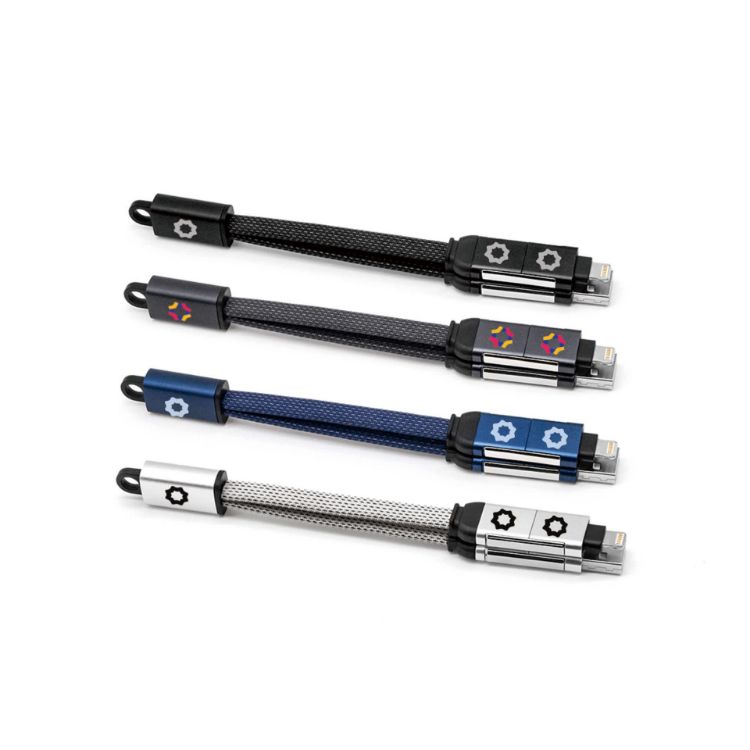 Picture of 60W 4-in-1 Braided Charging Cable  with Keyring