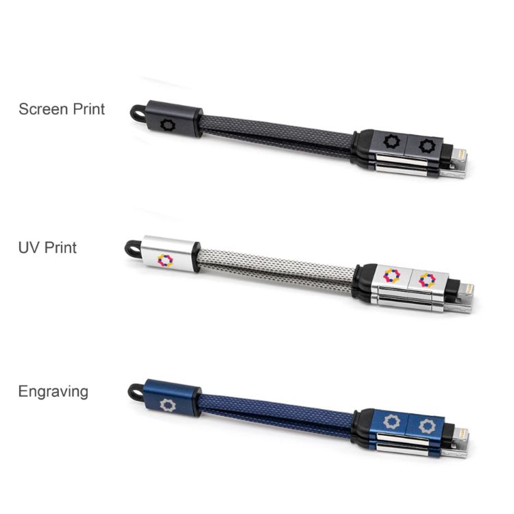 Picture of 60W 4-in-1 Braided Charging Cable  with Keyring