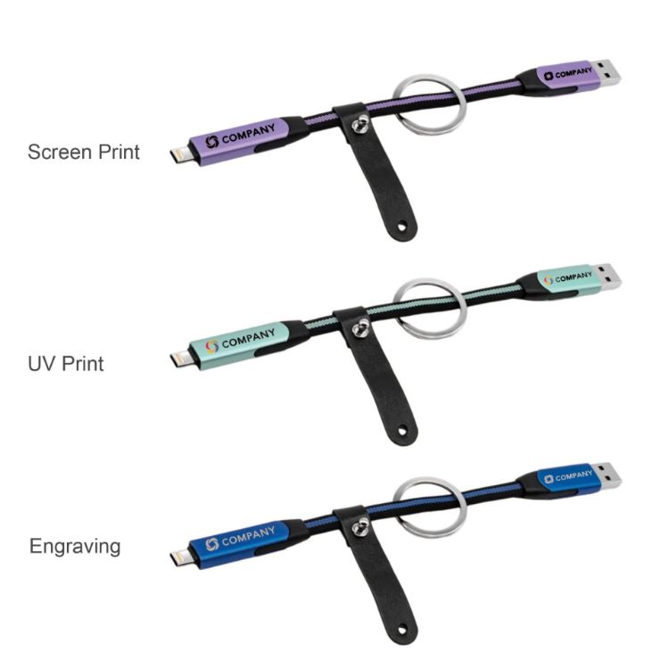 Picture of 60W 6-in-1 Braided Charging Cable with Keyring