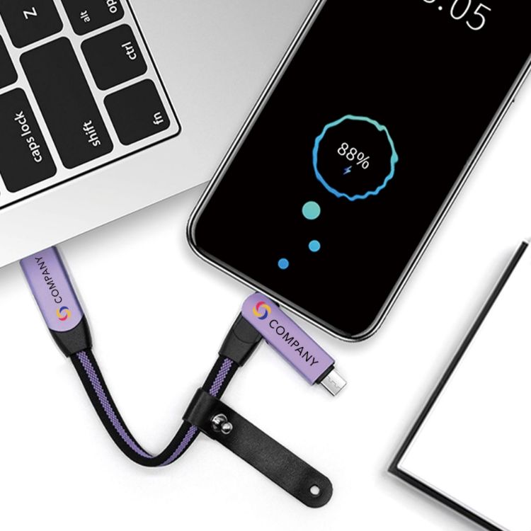 Picture of 60W 6-in-1 Braided Charging Cable with Keyring