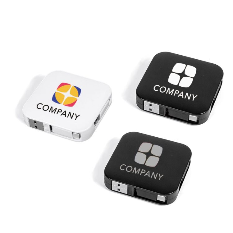 Picture of 60W 4-in-1 Retractable Charging Cable with Phone Stand