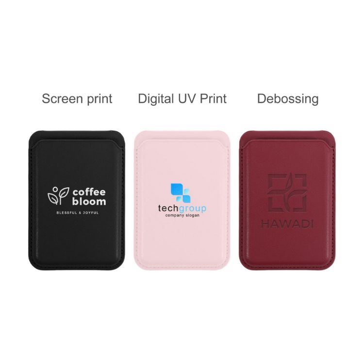 Picture of PU Foldable Magnetic Card Holder with Phone Stand