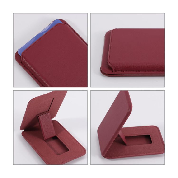 Picture of PU Foldable Magnetic Card Holder with Phone Stand