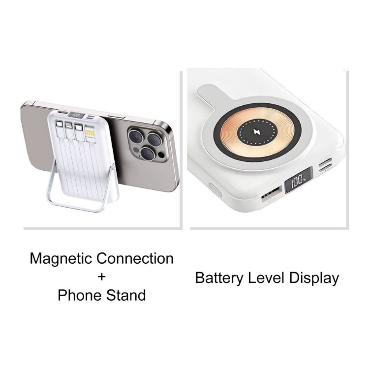 Picture of 10000mAh 6 in 1 Magnetic Wireless  Power Bank