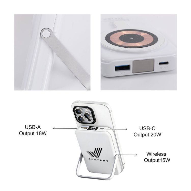 Picture of 10000mAh Magnetic Wireless  Power Bank with Phone Stand