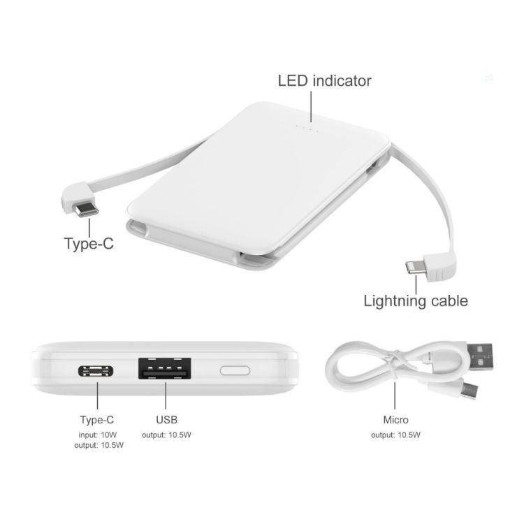 Picture of 10000mAh Slim  Power Bank with Charging Cable