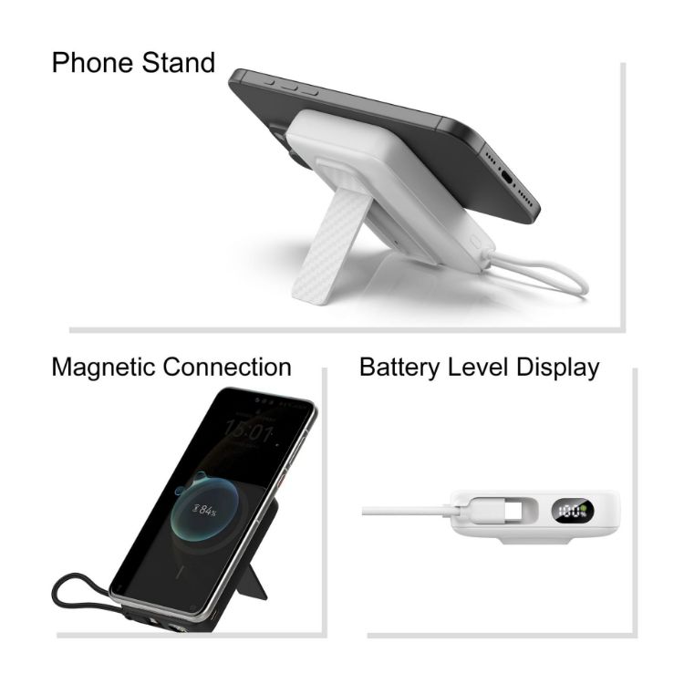 Picture of 10000mAh Magnetic Wireless  Power Bank with Charging Cable
