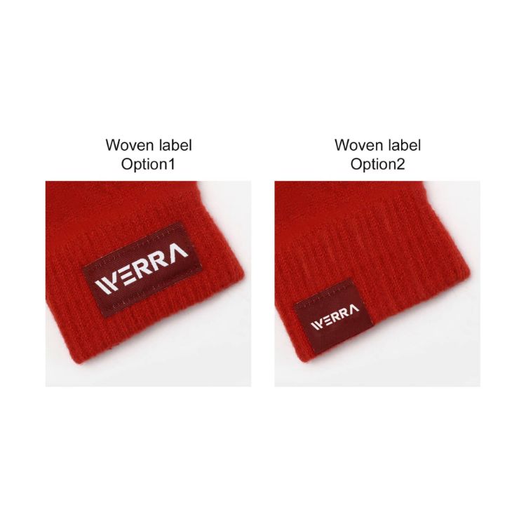 Picture of Kids Plain Knitted Fingerless Gloves with Woven Label