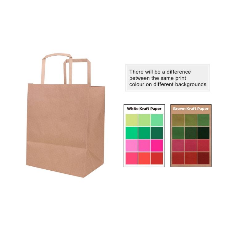 Picture of Flat Handle Kraft Paper Bag(215x265x165mm)