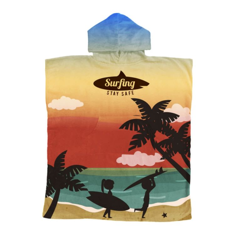 Picture of 100% Cotton Sublimation Hoody Towel Surf Poncho