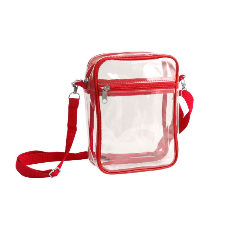 Picture of Clear Tote Bag with Zipper Closure Crossbody