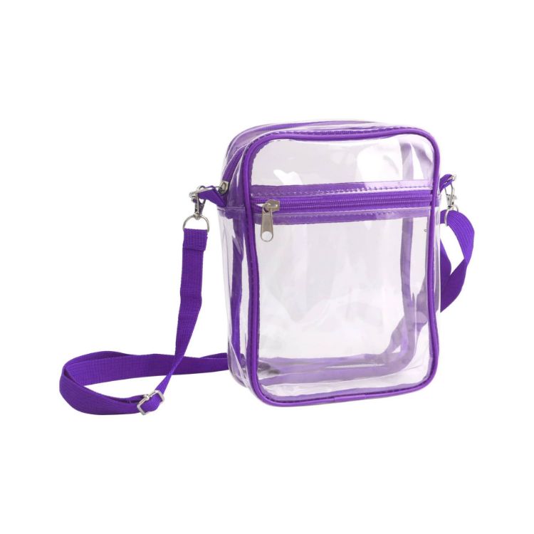 Picture of Clear Tote Bag with Zipper Closure Crossbody