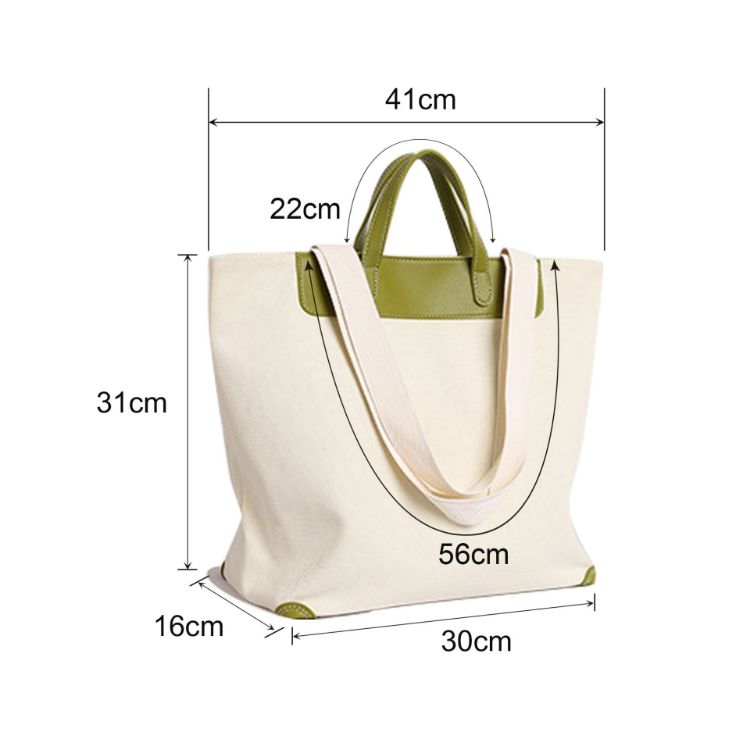 Picture of Canvas Bag With Leather Handle