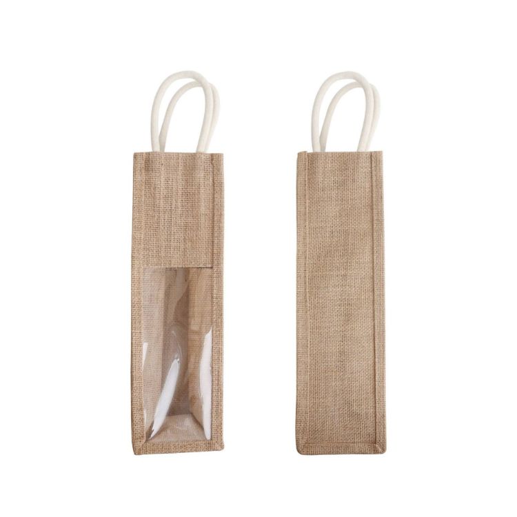 Picture of Jute Wine Carrier with Window