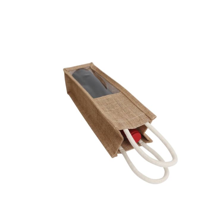 Picture of Jute Wine Carrier with Window