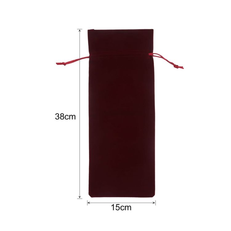 Picture of Drawstring Velvet Wine Bottle Bag