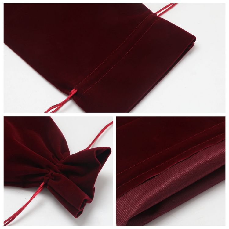 Picture of Drawstring Velvet Wine Bottle Bag