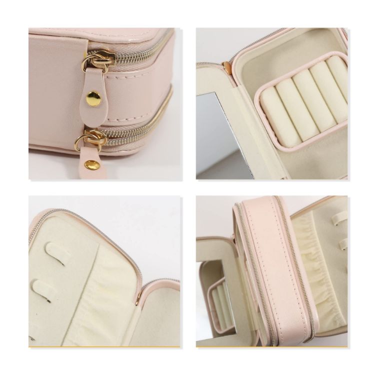 Picture of Fashion PU Leather Jewellery Case with Mirror