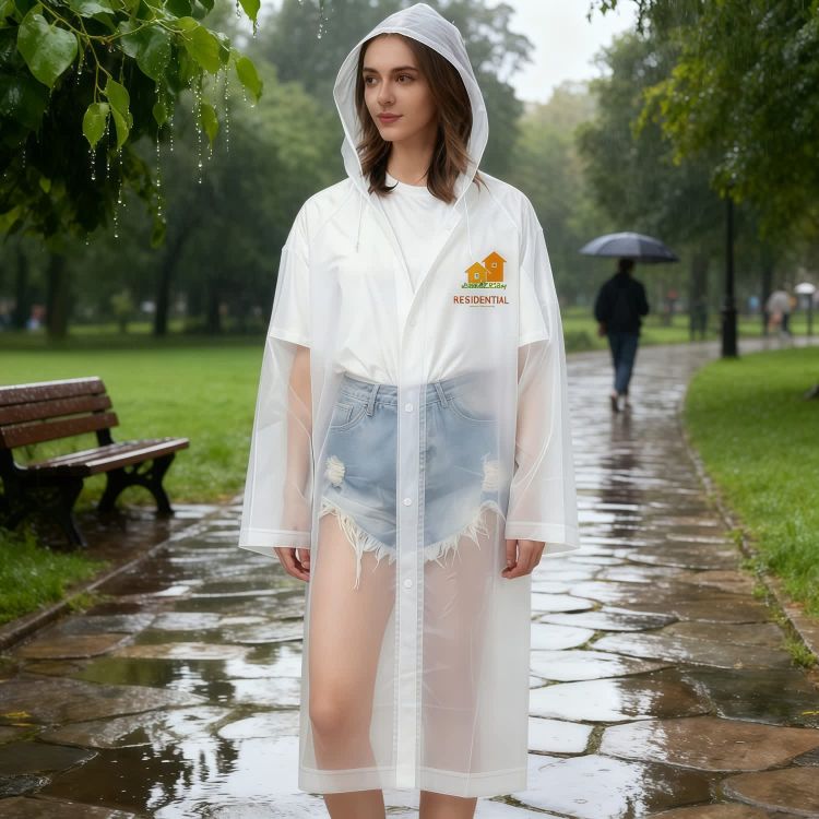 Picture of Reusable Adult EVA Digital Print Raincoat