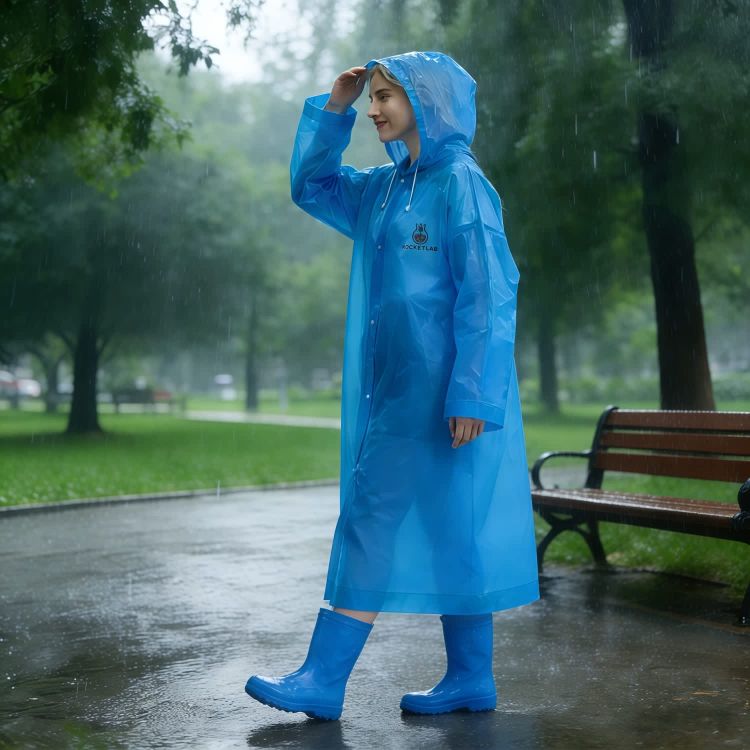 Picture of Reusable Adult PEVA Screen Print Raincoat