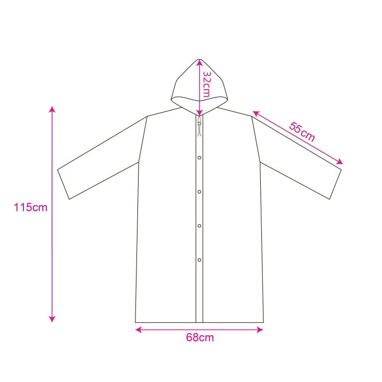 Picture of Reusable Adult PEVA Screen Print Raincoat