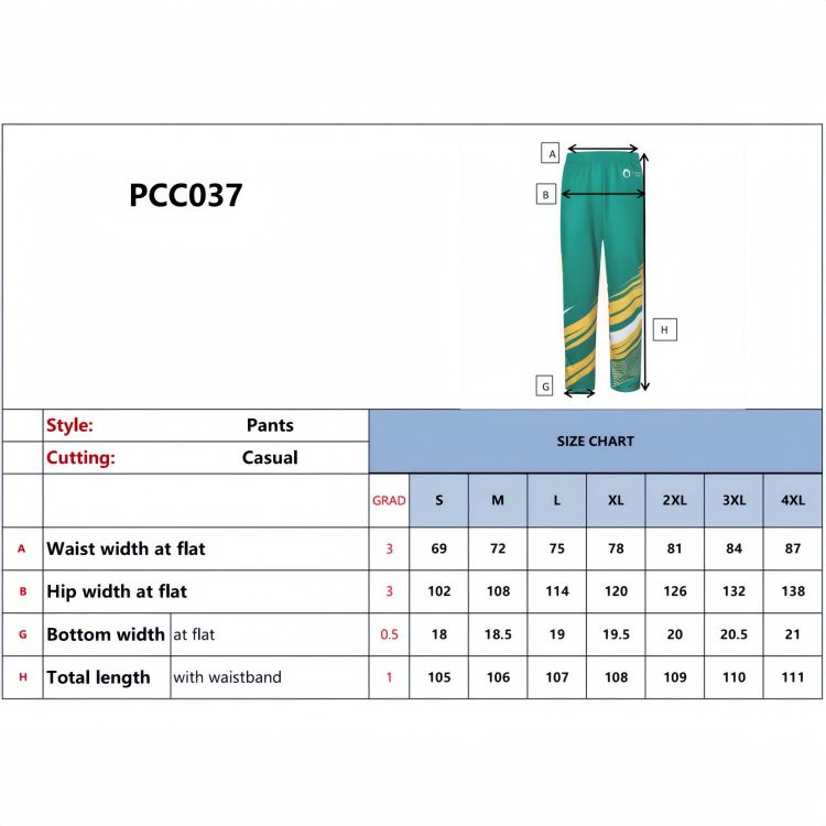 Picture of Unisex Adult 100% Polyester Sublimated Pants