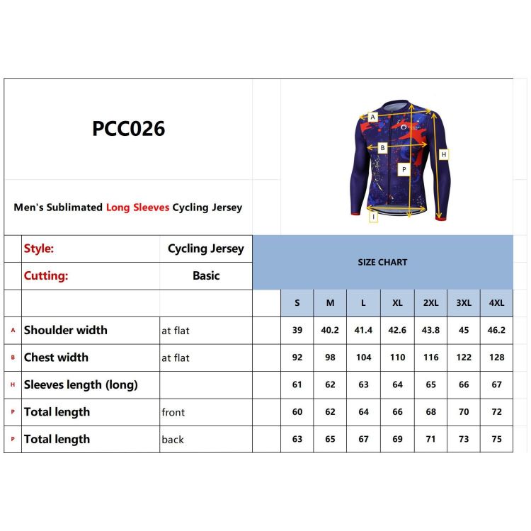 Picture of Men's Sublimated Long Sleeve Cycling Jersey