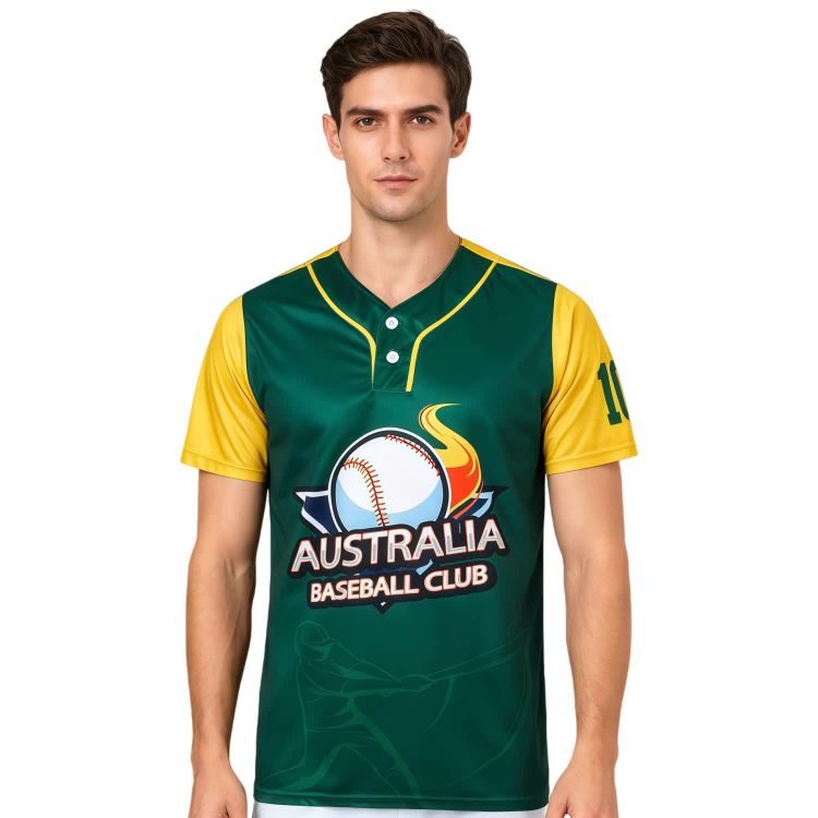 Picture of Men's 100% Polyester Sublimated 2-Button Baseball Jersey