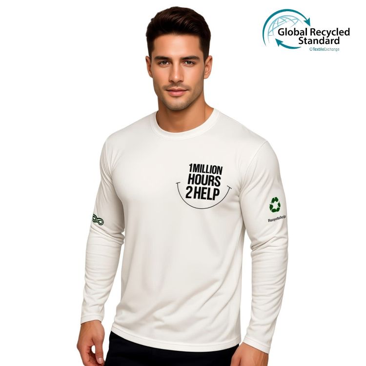 Picture of Unisex Adults RPET Micro Mesh Sublimated Crew Neck Long Sleeves Shirt