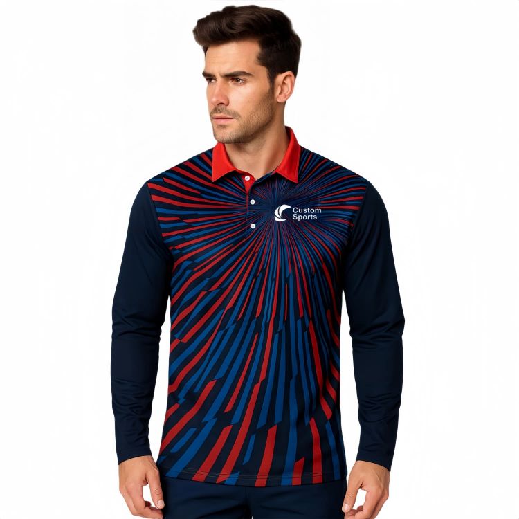 Picture of 100% Poly Micro Mesh Sublimated Sport Long Sleeves POLO