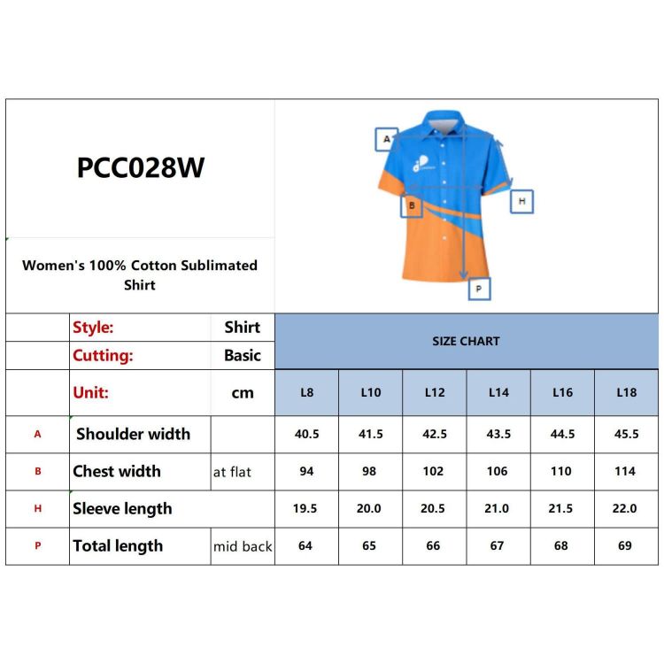 Picture of Women's 100% Cotton Sublimated Shirt