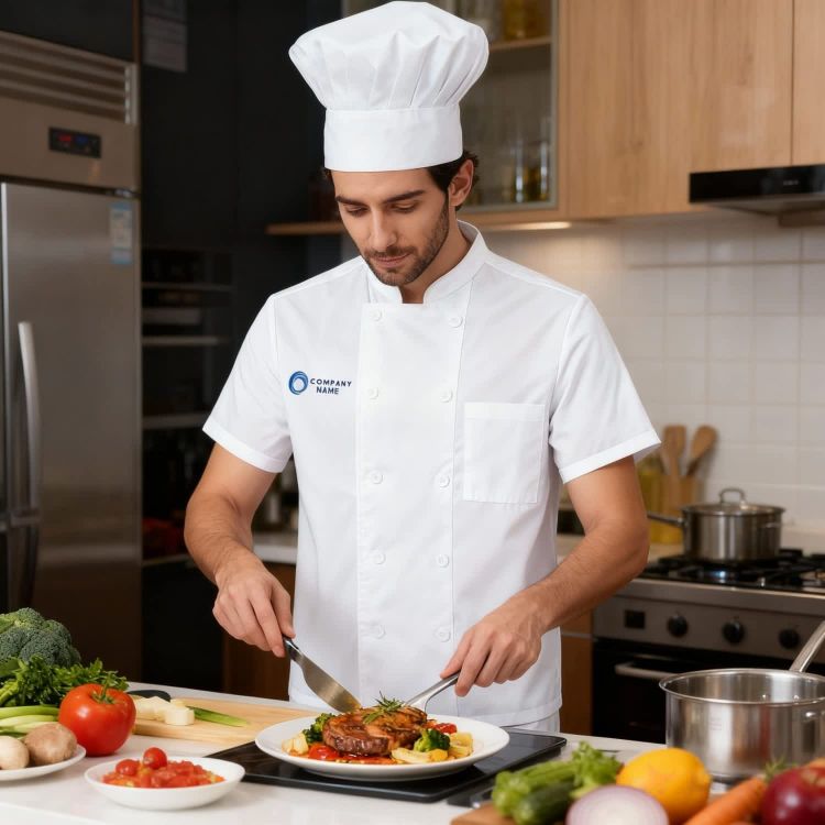 Picture of Classic Short Sleeves Double Breasted Chef Jacket