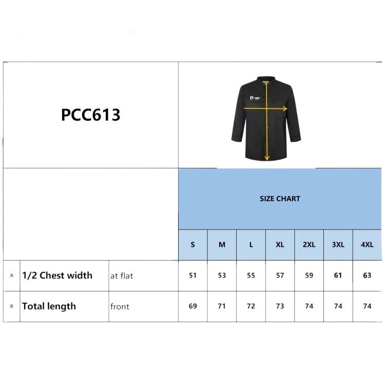 Picture of Classic 3/4 Sleeves Single Breasted Chef Jacket