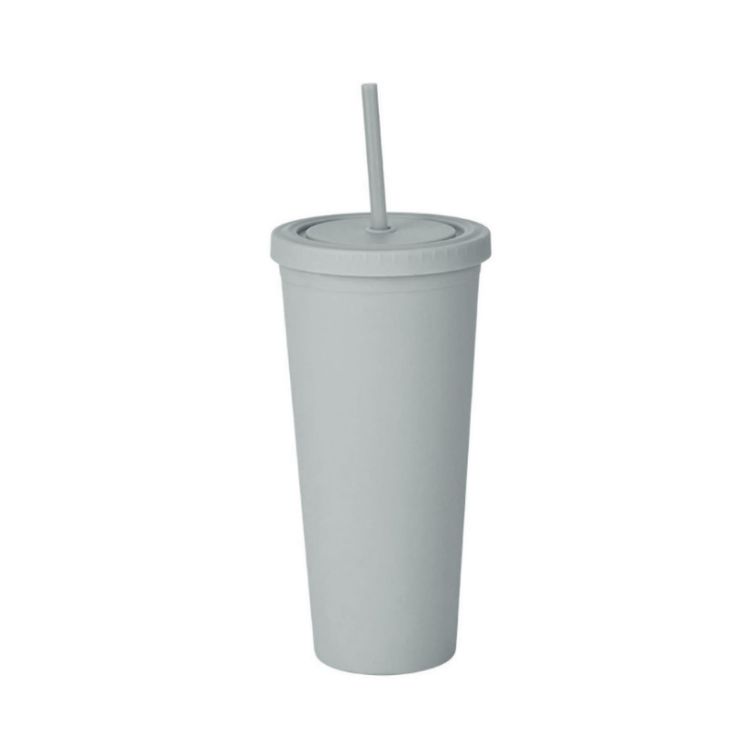 Picture of 24oz Matte Plastic Cups with Lids & Straws