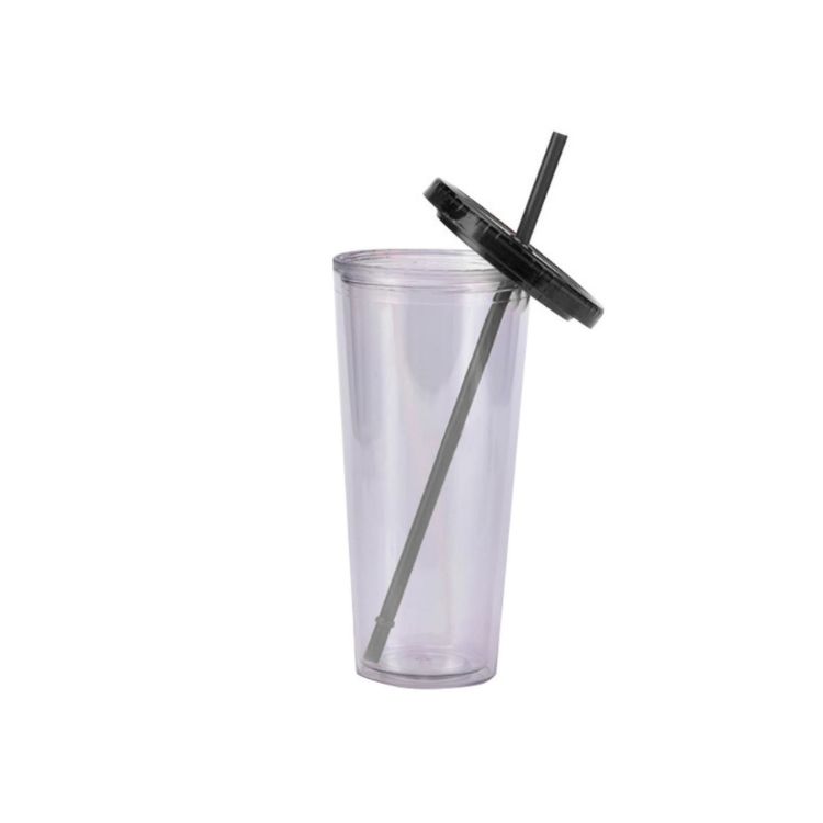 Picture of 24oz Plastic Cups with Lids & Straws